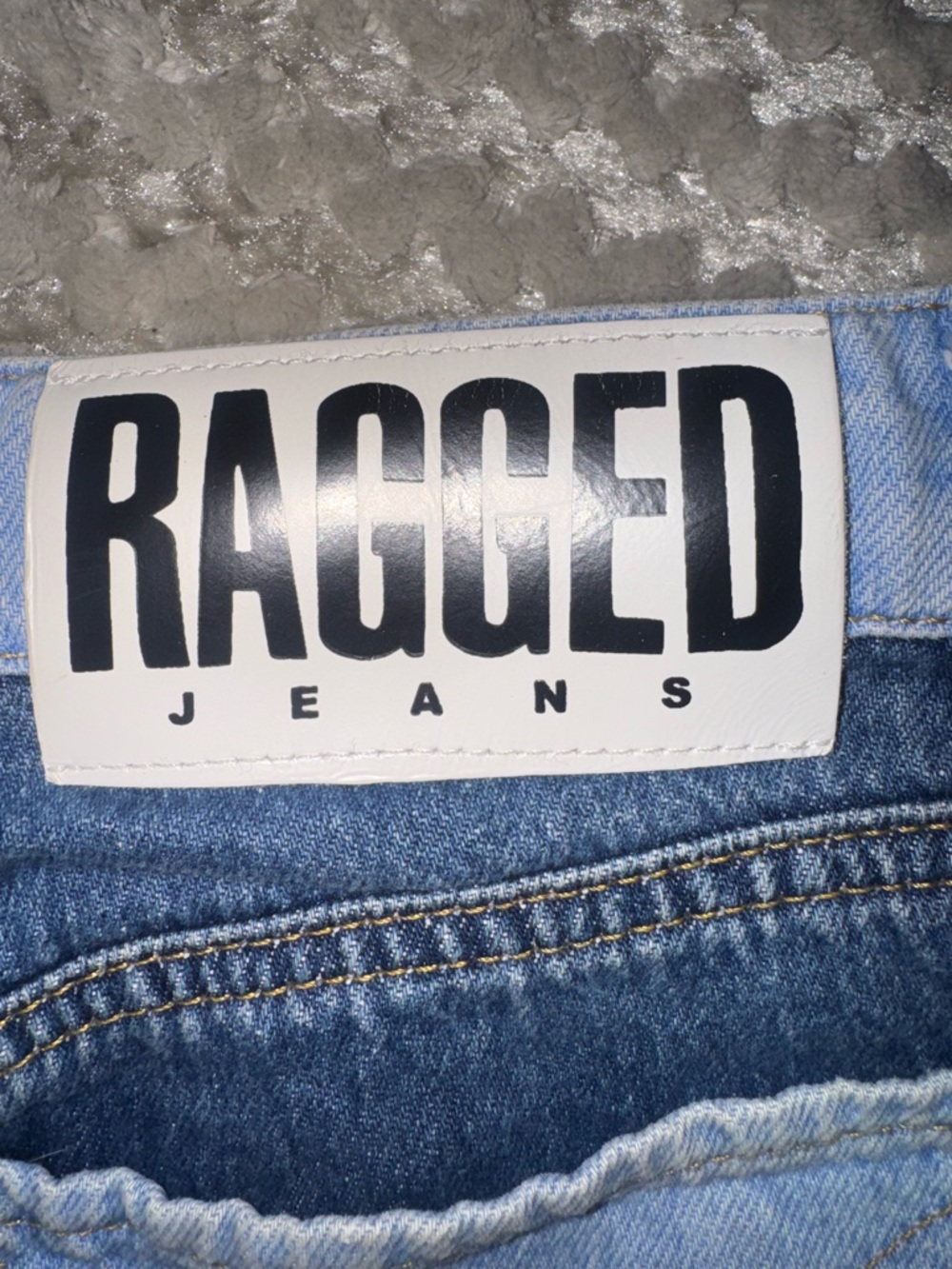 Two-Tone Straight Leg Patchwork Jeans - Light & Dark Blue - Picture 6 of 9